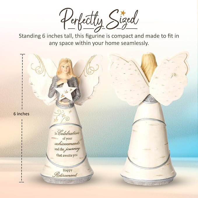 Pavilion Gift Company 82375 Celebration of Retirement Angel Figurine, 6-1/2"