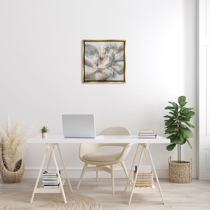 Abstract Floral Bloom Gallery, 24 x 24 Inch Canvas in Floater Frame | Stupell Industries · By K. Nari · Ready to hang · Made in USA