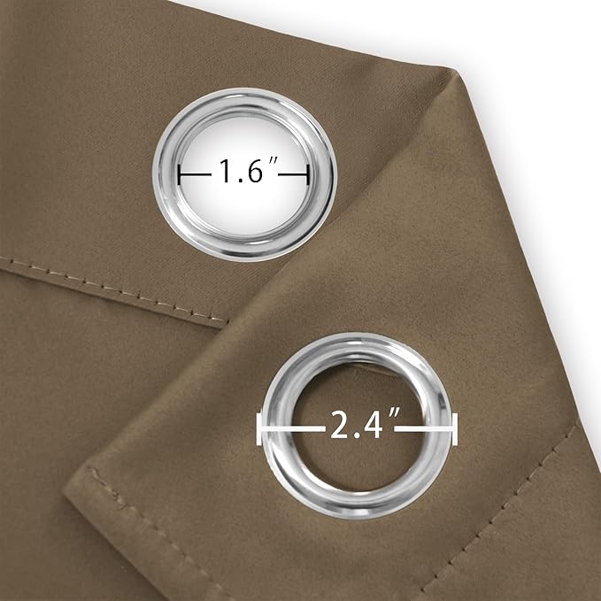 LEMOMO Brown Blackout Curtains 42 x 54 Inch Length Set of 2 Panels Grommet Bedroom Curtains for Living Room