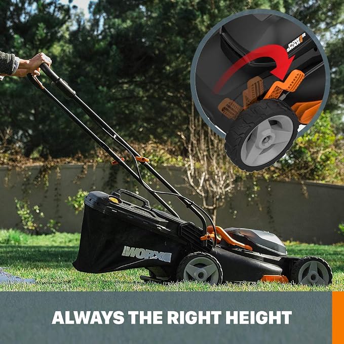 Worx 40V 17" Cordless Lawn Mower for Small Yards Bundle with EGO Power+ 56-Volt 530 CFM Cordless Leaf Blower