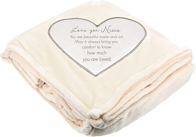 Pavilion Gift Company - Love You Niece - 50" x 60" Royal Plush Neutral Colored Couch Bed Throw Blanket Birthday Gift from Aunt Uncle