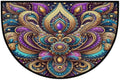 Lotu Half Round Door Mat Semi Moon Rug Fireplace Carpet Area Rugs | Colorful Bohemian Non Slip Absorbent Half Circle Mat Carpet for Indoor Outdoor Patio Kitchen Bathroom Entryway Home Decor