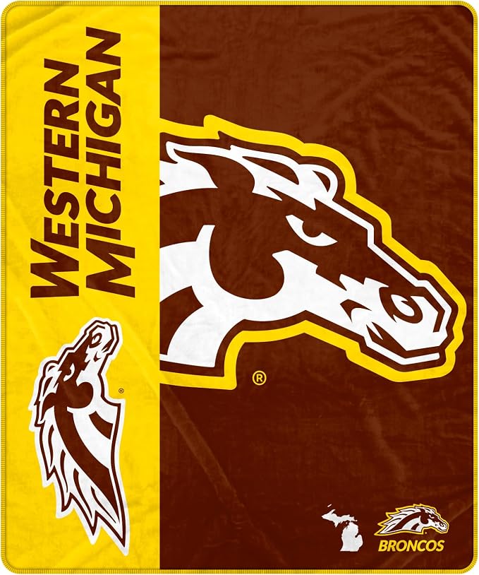 Pegasus Sports NCAA Western Michigan Broncos Endzone Ultra Soft Tailgate Throw
