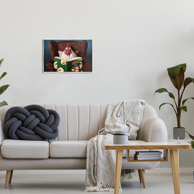 Stupell Industries 'Chicken Reading Book'| Wall Plaque Art | Stupell Industries | 19 x 13 Inches, Easy to Hang and Sturdy, Made in USA, by Lucia Heffernan