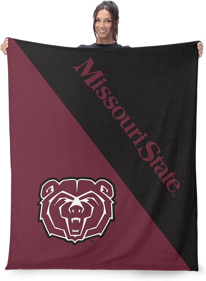 Northwest NCAA Silk Touch Throw Blanket, Ultra Soft Plush Polyester, Lightweight Warm Decorative Fan Gift, 46 x 60 in