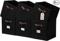DECOMOMO Storage Bins, Cube Storage Bin with Labels | 13" x 13" x 13" Fabric Storage Cubes for Shelves (6pcs, Black)