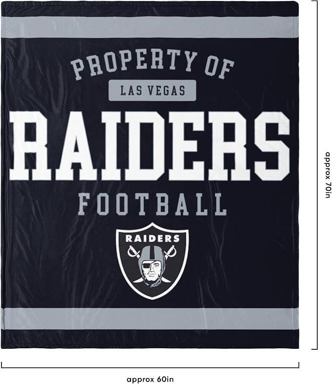 FOCO Las Vegas Raiders NFL Team Property Of Sherpa Fleece Blanket