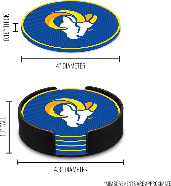 Rico Industries NFL Football Classic Favorites: PVC Coaster Set (4-Pack)