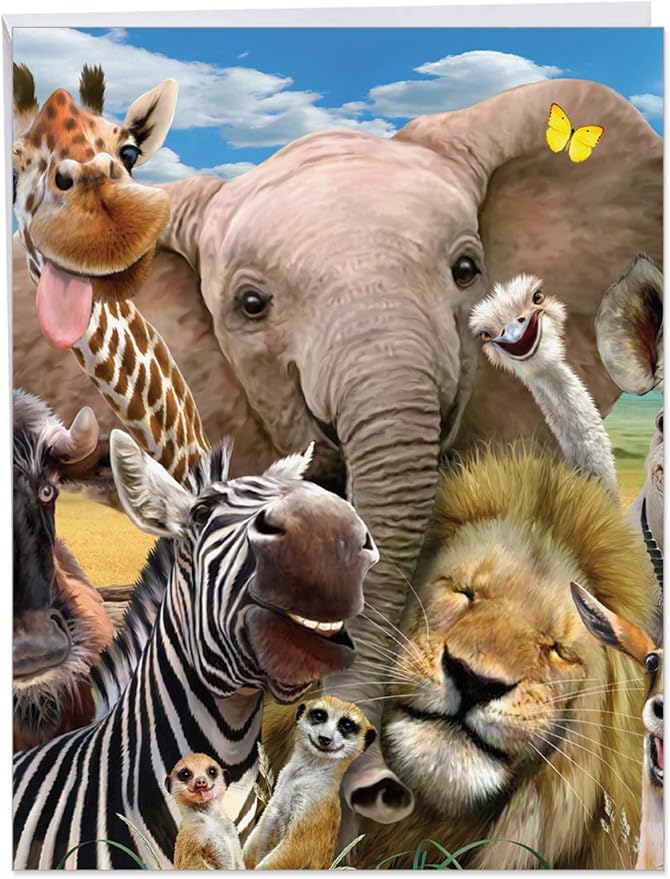 The Best Card Company - 4 Birthday Cards Bulk Bundle (8.5 x 11 Inch) - Jumbo Greeting Cards w/Envelopes - From a Group