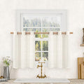 LAMIT Short Sheer Linen Curtains 30 inches Long, Bronze Grommet Linen Drapes by LAMIT