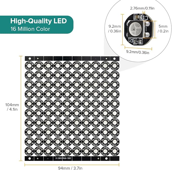 BTF-LIGHTING WS2812B 200PCS 5050SMD Individually Addressable Smart RGB LED Pixel for Arduino Single 1-led RGB LED Module Pixels Color Light Black PCB Only DC5V Christmas(No Adapter or Controller)