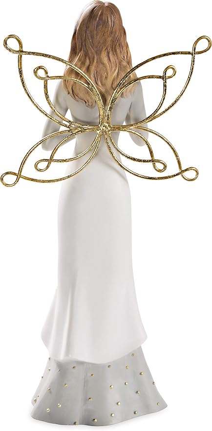 Pavilion - Best Friends Come Into Our Lives and Leave Paw Prints On Our Hearts - 7.5 Inch White & Gold in Memory of Pet Angel Figurine