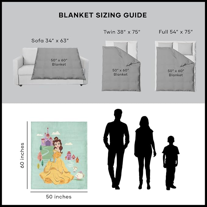 Northwest Disney Princess Silk Touch Throw Blanket, 50" x 60", Fierce Girl
