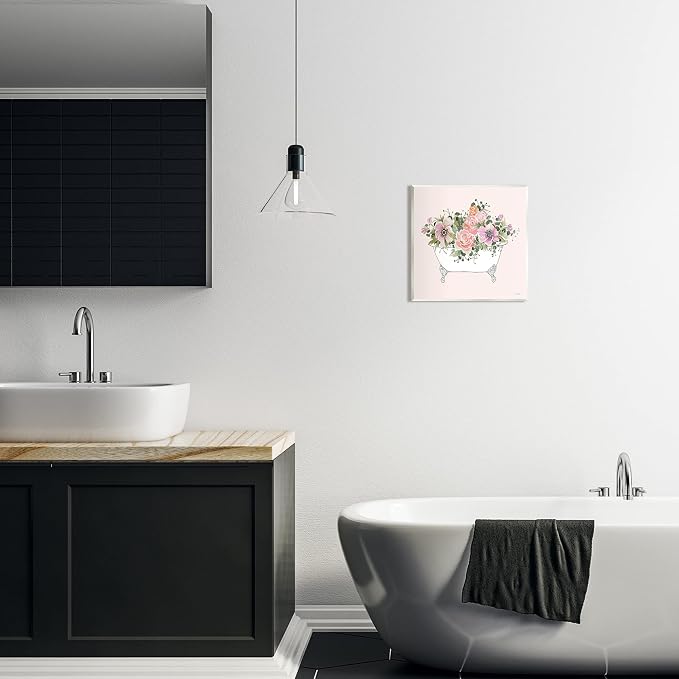 Mixed Flower Bathtub Planter, 12 x 12 Inch Mounted Print on Wall Plaque | Stupell Industries · By Cindy Jacobs · Hand finished · Ready to hang · Made in USA