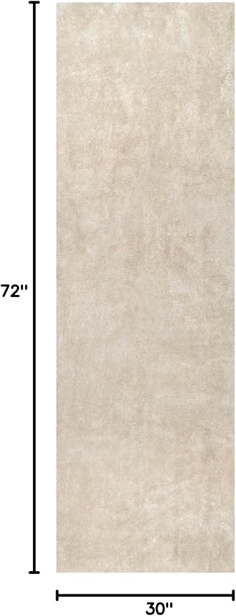 nuLOOM Loni Cream Solid Washable Runner Rug, 2' x 6'