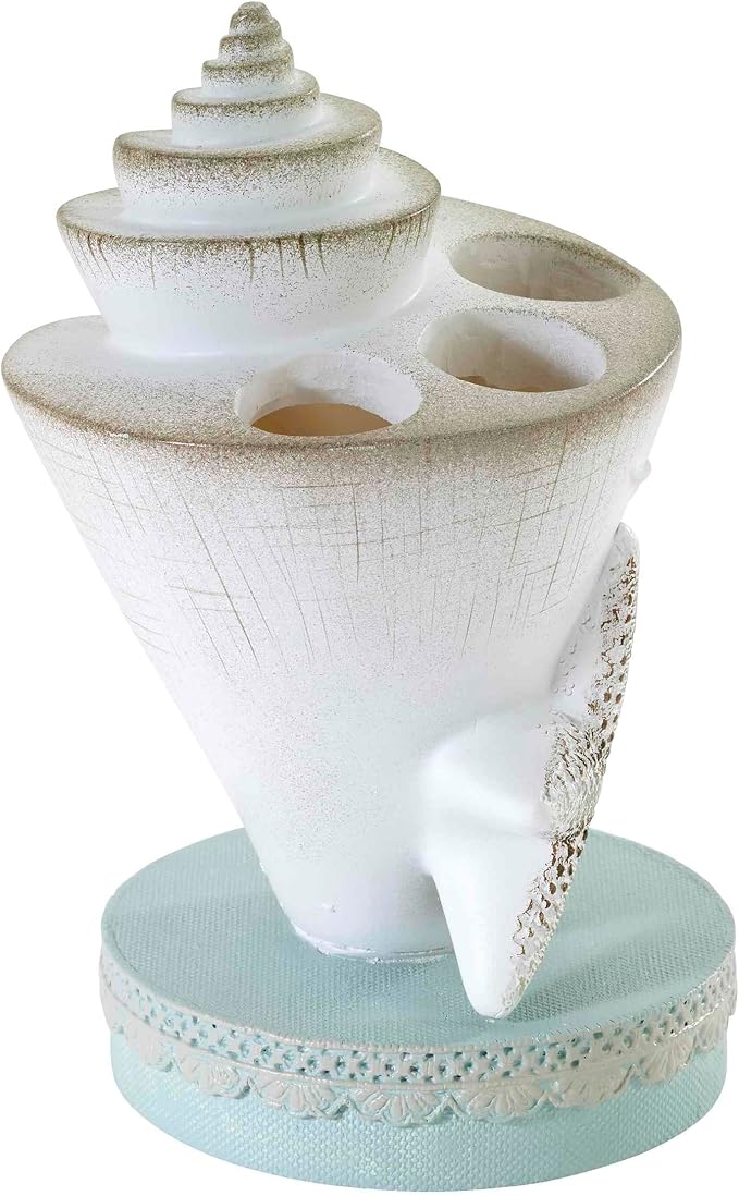 Avanti Linens - Toothbrush Holder, Countertop Essentials, Farmhouse Chic Bathroom Decor (Farmhouse Shell Collection)