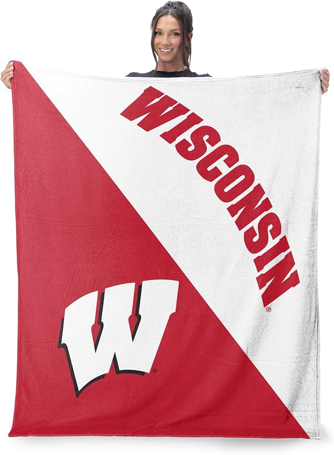 Northwest NCAA Silk Touch Throw Blanket, Ultra Soft Plush Polyester, Lightweight Warm Decorative Fan Gift, 46 x 60 in