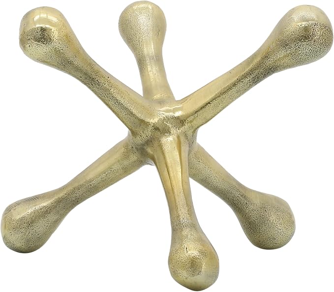 Modern Decorative Sculpture Figurine - Home Accent for Living Room Decor or Bathroom Decor - Elegant Statement Ornament for Shelf or Coffee Table Styling in Office or Any Room - 6", Gold & Metallic
