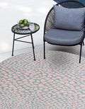 Unique Loom Jill Zarin Jill Zarin Outdoor Collection Area Rug - Cape Town (6' 7" Round, Pink and Aqua/Light Blue)