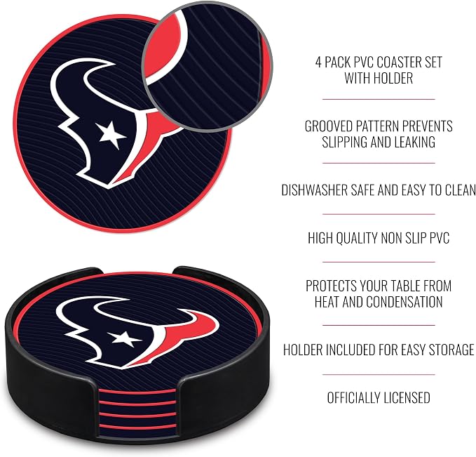 Rico Industries NFL Football Classic Favorites: PVC Coaster Set (4-Pack)