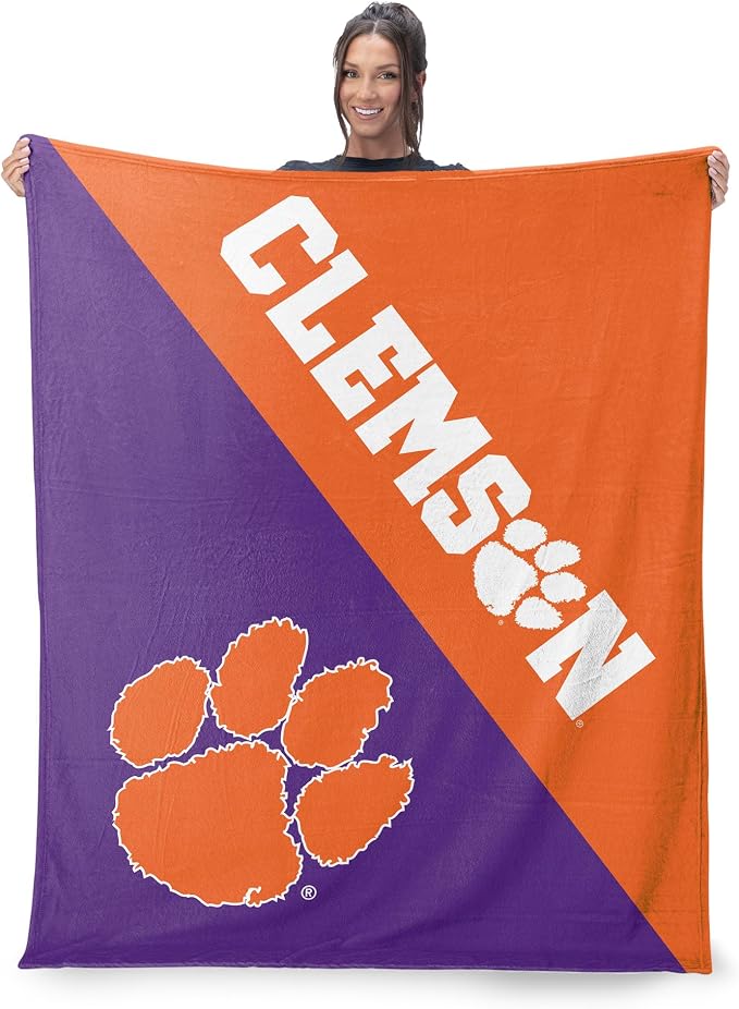 Northwest NCAA Silk Touch Throw Blanket, Ultra Soft Plush Polyester, Lightweight Warm Decorative Fan Gift, 46 x 60 in
