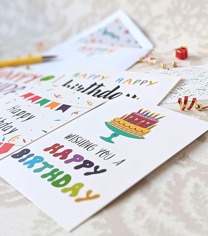 T&M Quality Designs LLC 100 Birthday cards Blank (Blank Inside)