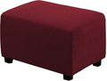 H.VERSAILTEX Ottoman Cover Slipcover Rectangle Fit Length 33'-38' Footrest Sofa Slipcovers Stool Cover Footstool Protector Covers Feature Stretch Thick Jacquard Fabric Removable Washable - Burgundy