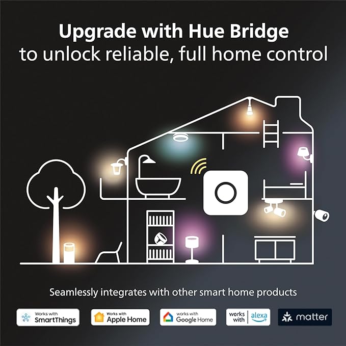 Philips Hue Smart 75W A19 LED Bulb - White and Color Ambiance Color-Changing Light - 2 Pack - 1100LM - E26 - Indoor - Control with Hue App - Compatible with Alexa, Google Assistant and Apple Homekit