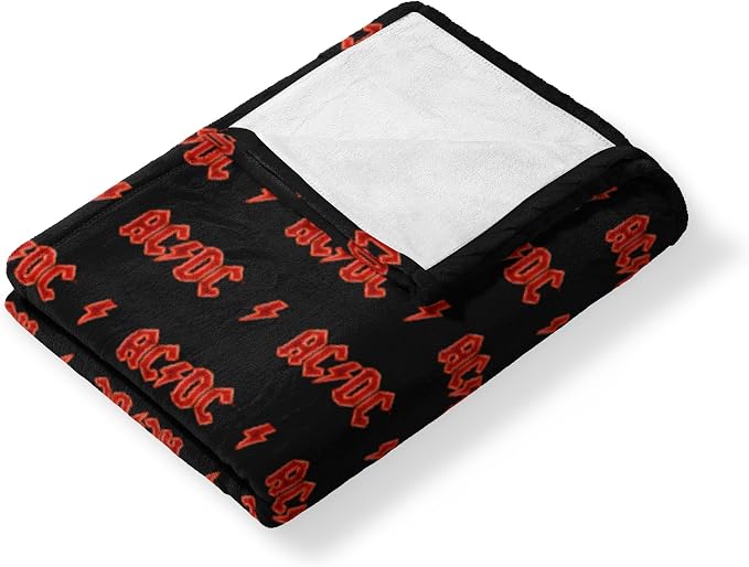 Northwest AC/DC Neon Throw Blanket, Oversized Rock and Roll Silk Touch Throw 50x70, Ultra-Soft Lightweight Fleece, Rock Band Music Decor