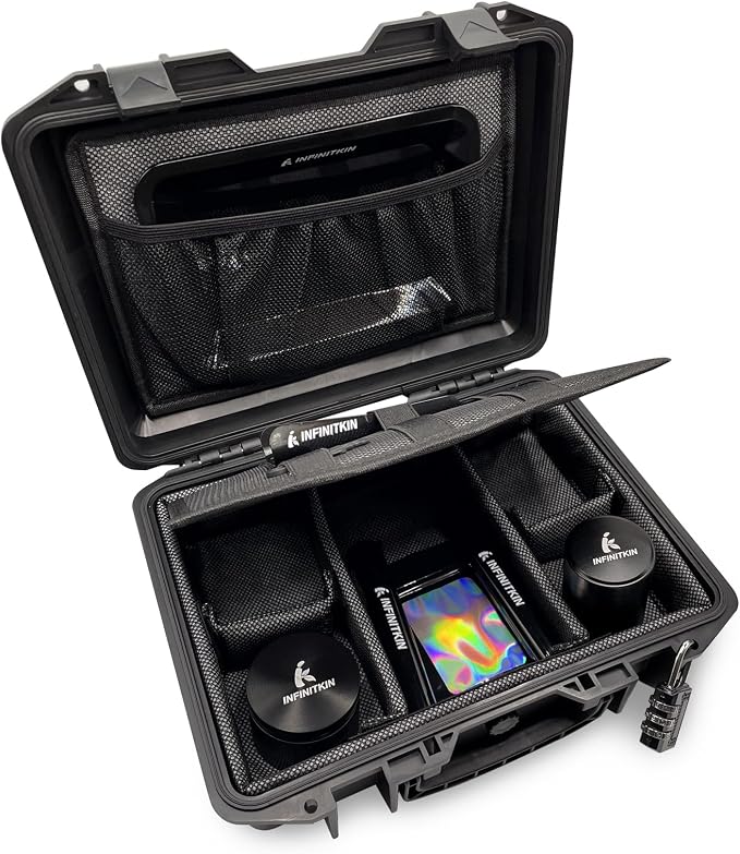 INFINITKIN Smell Proof Box Large Airtight Storage Box with Lock | Durable smell proof container with combination lock. Airtight, waterproof & portable for travel, home & gift choice.