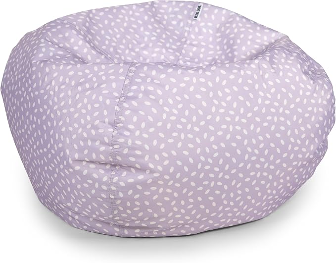 Big Joe Classic Bean Bag Chair for Kids Bedroom and Reading Nook, Easy-Clean Petal Pip Lilac, Durable Nylon Polyester Blend, 2 feet Refillable | 2 feet, Smartmax Fabric, Polystyrene Bean Filled, Refillable, Nylon Polyester, Safe for Kids Ages 3+, Suppo...