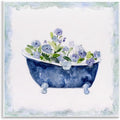 Stupell Industries 'Charming Blue Bathtub Florals'| Wall Plaque Art | Stupell Industries | 12 x 12 Inches, Easy to Hang and Sturdy, Made in USA, by Sally Swatland