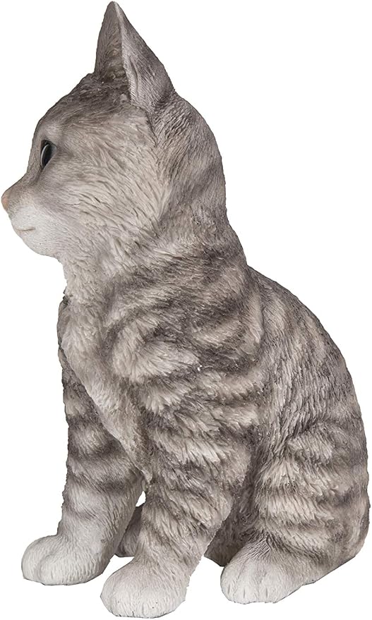HI-LINE Gift Head-Tilting Grey Tabby Kitten Sitting