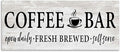 Stupell Industries 'Coffee Bar Cafe Rustic Sign'| Canvas Art | Stupell Industries | 24 x 10 Inches, Easy to Hang and Sturdy, Made in USA, by Lettered and Lined