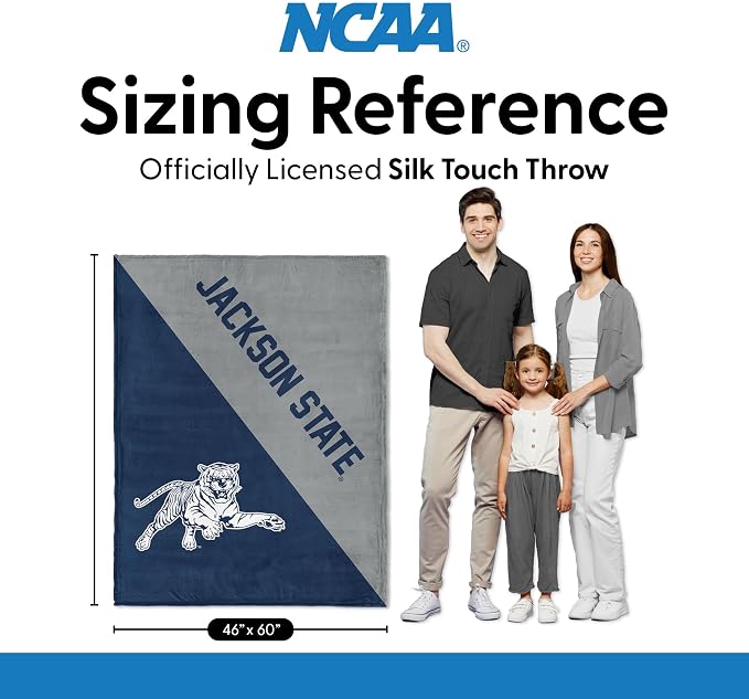 Northwest NCAA Silk Touch Throw Blanket, Ultra Soft Plush Polyester, Lightweight Warm Decorative Fan Gift, 46 x 60 in