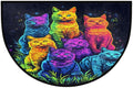 Rainbow Cat Half Round Door Mat Non-Slip Semi Circle Rug Half Moon Doormat | Cute Rainbow Cat Soft Washable Welcome Entrance Mat for Outdoor Indoor Floor Bedroom Bathroom Home Kitchen Festival Decor