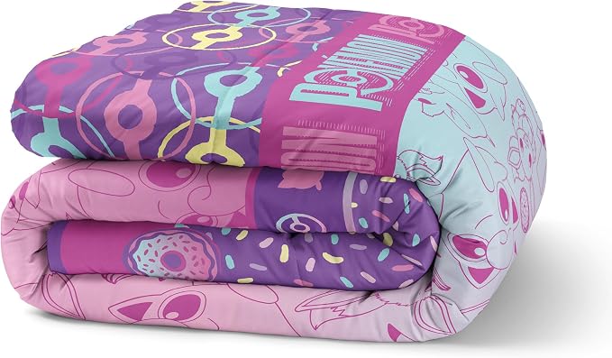 Northwest Pokemon Light and Sweet Full Size Bed in a Bag Set, Pikachu Eevee Jigglypuff, Kids Boys Girls Bedding Comforter Sheets