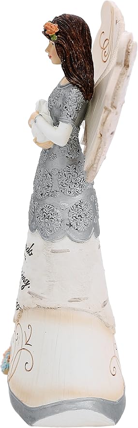 Pavilion Gift Company - Elements 82313 Friends are a Blessing Collectible Figurine, Angel Holding Bunny, 6-Inch