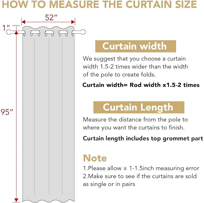H.VERSAILTEX Living Room Linen Curtains - Semi Sheer, Nickel Grommet Energy Saving Light Filtering Window Treatments Panels for Bedroom, Oatmeal, 2 Panels, 52 x 96 Inch