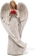 Hodao 8.75inch Resin Praying Angel Sculpture Figurine for Gifts Home Decoration Praying commemorating Angel Statue, exquisitely Carved and Hand-Painted Characters (with Hear)