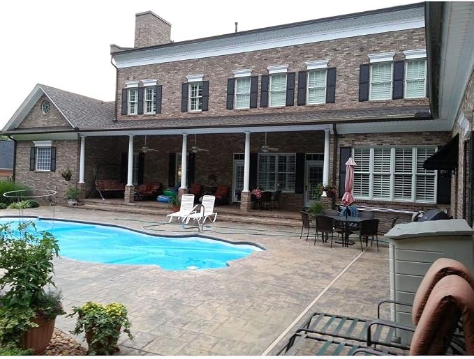 Ekena Millwork Lifetime Vinyl LL1S12X03900MS Standard Cathedral Top Center Mullion, Open Louver Vinyl Shutters, w/Installation Shutter-Lok's & Matching Screws (Per Pair), 12"W x 39"H, Musket Brown