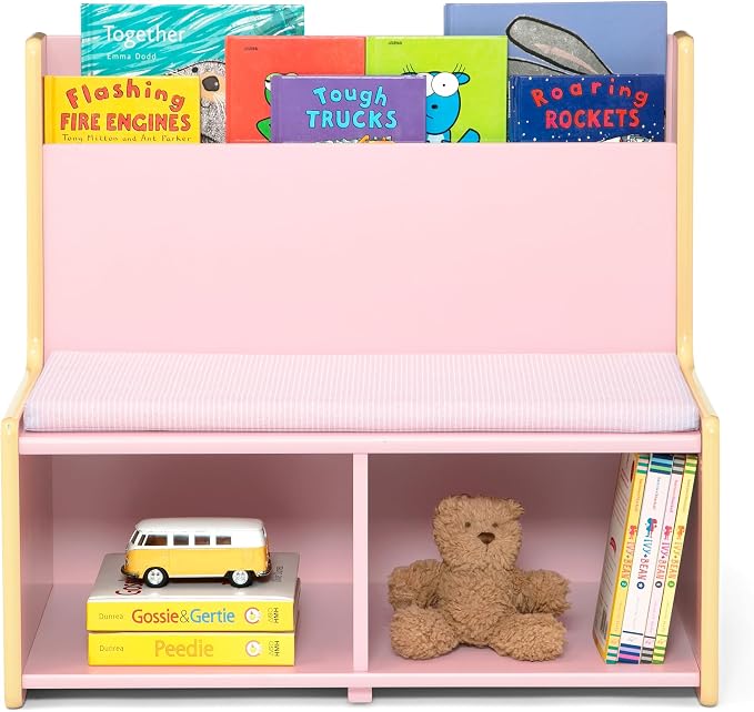 Delta Children - GapKids Reading Nook with Padded Bench - Greenguard Gold Certified, Blush Pink