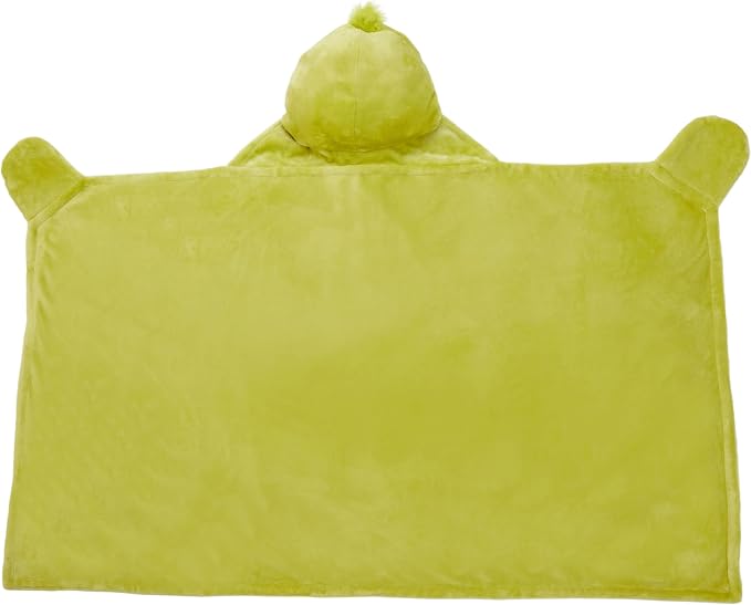 Grinch by Dr. Seuss Hooded Throw - Kids Christmas Bedding Super Soft Throw Blanket - 30 in x 50 in, (Officially Licensed Product) by Franco