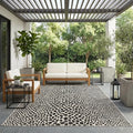 Unique Loom Outdoor Collection Area Rug - Cape Town (6' 1' x 9' Rectangle, Black/ Ivory)