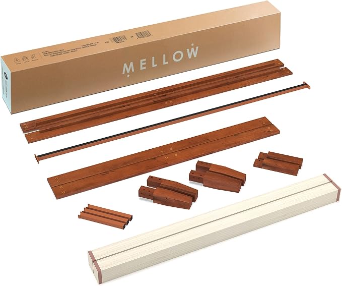 Mellow Naturalista Classic 12-Inch Solid Wood Platform Bed | Wooden Slats, No Box Spring Needed, Easy Assembly | Twin, Cherry