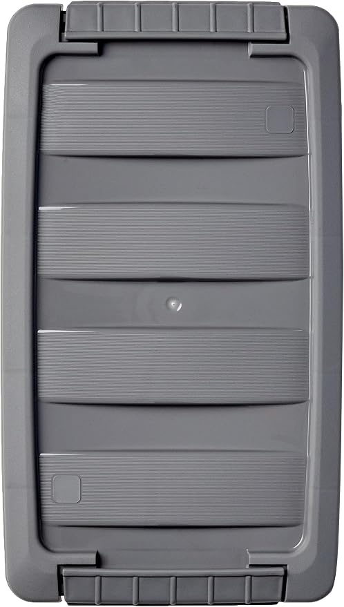 Amazon Basics Plastic Storage Containers with Secure Latching Lids, Stackable Organization Bins, Clear/Grey, 5 Quart, Set of 10