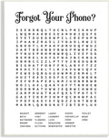 'Phone Crossword Puzzle Bathroom Word Design'| Wall Plaque Art | Stupell Industries | 13 x 19 Inches, Easy to Hang and Sturdy, Made in USA, by Lettered and Lined
