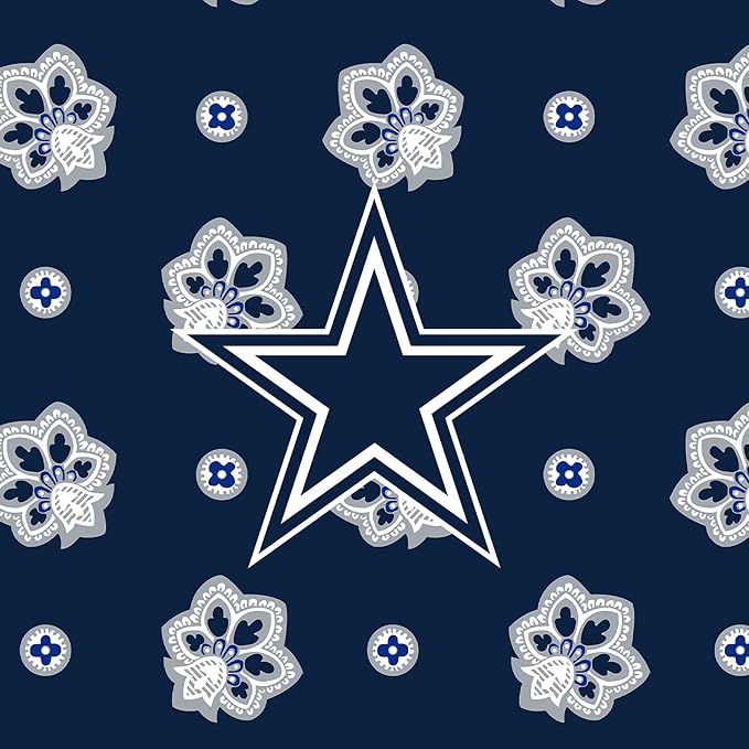 Vera Bradley Women's Fleece NFL Oversized Throw Blanket (Multiple Teams Available), Dallascowboysonblue/Graybandana, One Size