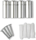 1" Silver Stainless Steel Mounting Hardware for Acrylic Floating Frames (Pack of 4) | 1" Silver Designer Grade Brushed Aluminum Standoffs for Floating Frames, Corrosion-Resistant, with Screws & Anchors
