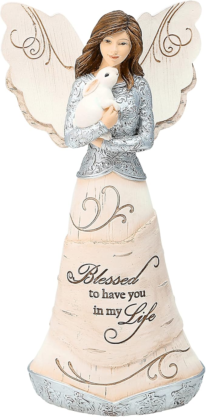 Pavilion Gift Company - Blessed - 7.5" Angel Holding a Bunny